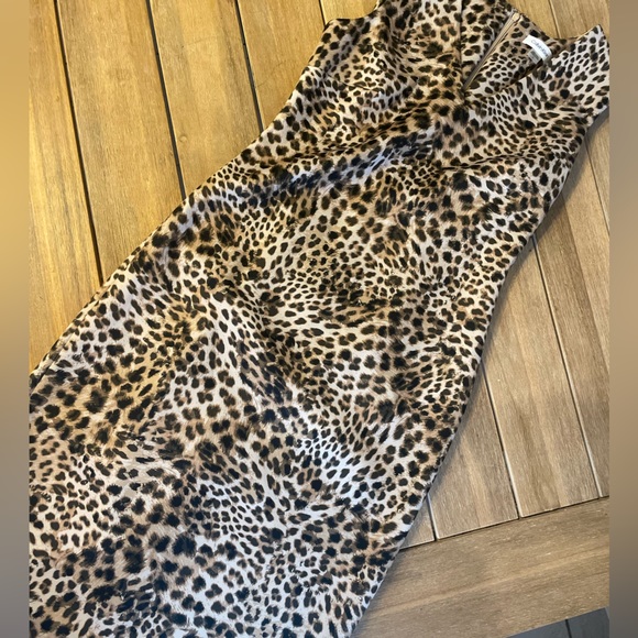 Calvin Klein Women's Animal Print Sleeveless V Neck Dress Brown Size 2 - Picture 2 of 4
